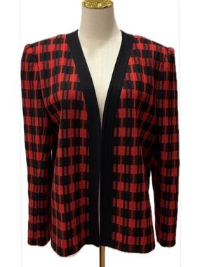 Adolph Schuman for Lilli Ann Wool Open Front Tweed Lined Jacket XL